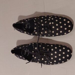 GAP Navy Blue and White Polka Dot Flats Novelty Lace Up Oxfords Sz 8